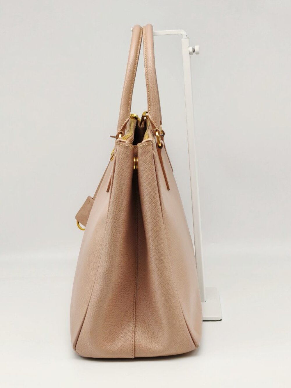 PRADA Saffiano Leather Large Tote Bag Pink Top Handle Work Laptop Office Bag - Picture 13 of 16